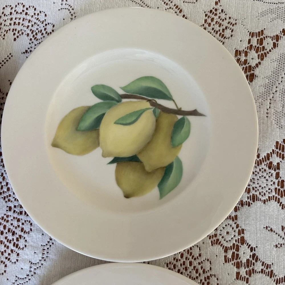 Vintage Hand Painted Fruits‎ Salad, Lunch, Display Plates 50's Louise Hanford